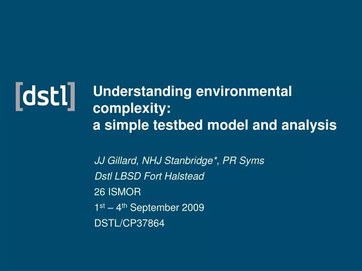understanding environmental complexity a simple testbed model and analysis