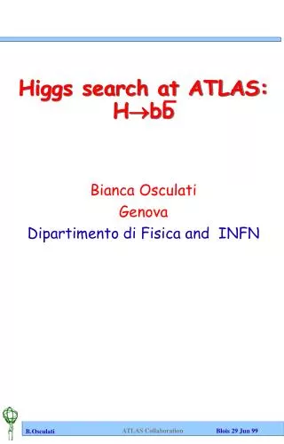 Higgs search at ATLAS: H ?bb