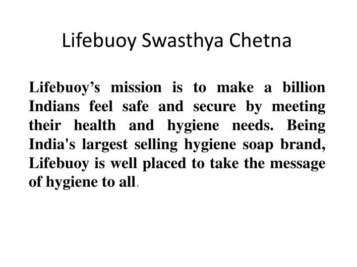 lifebuoy swasthya chetna