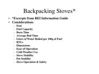 backpacking stoves