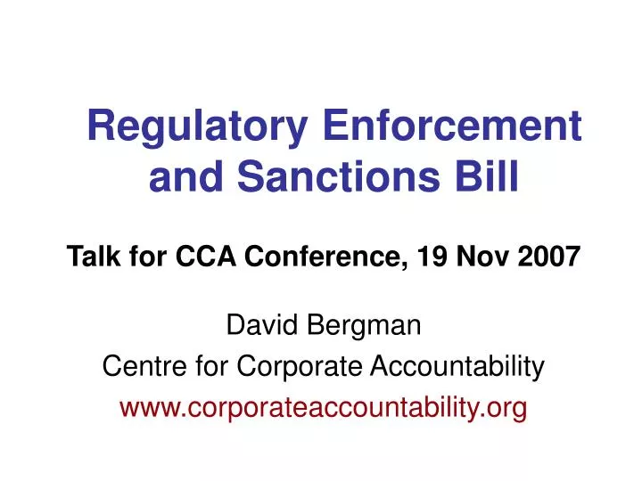 regulatory enforcement and sanctions bill