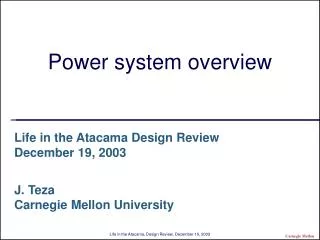 Power system overview