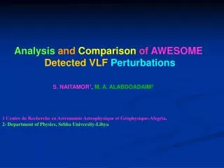Analysis and Comparison of AWESOME Detected VLF Perturbations