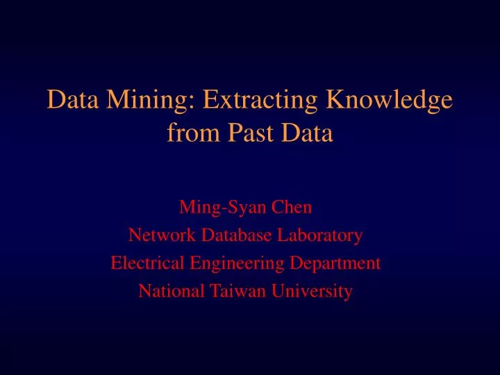 data mining extracting knowledge from past data