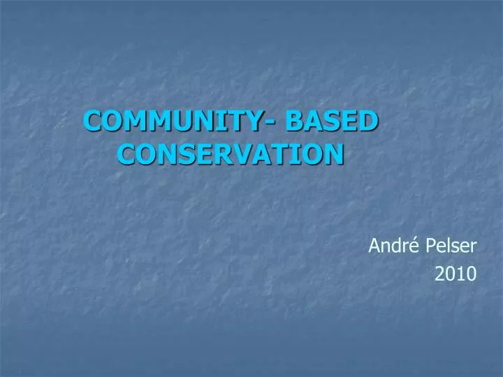 community based conservation