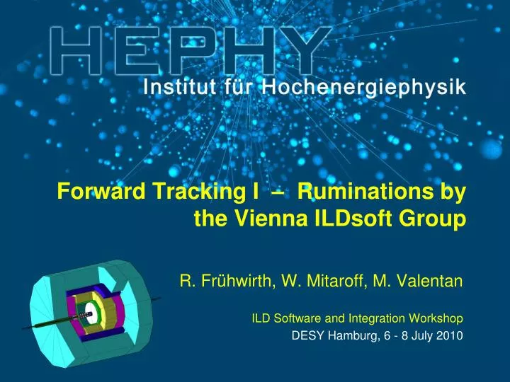 forward tracking i ruminations by the vienna ildsoft group