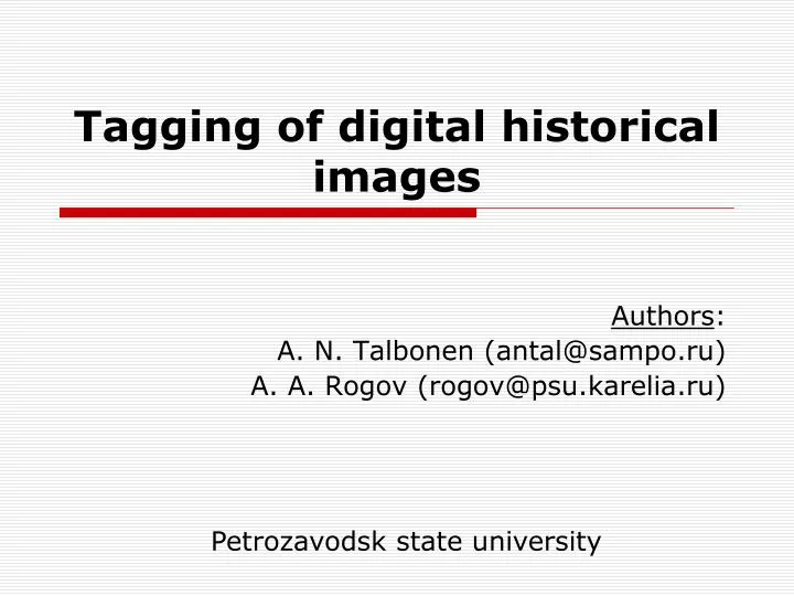 tagging of digital historical images