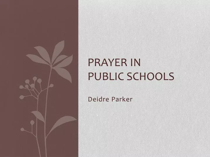 prayer in public schools
