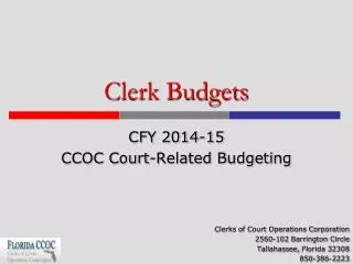 Clerk Budgets