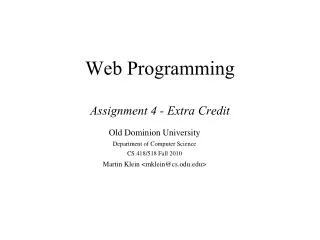 Web Programming Assignment 4 - Extra Credit