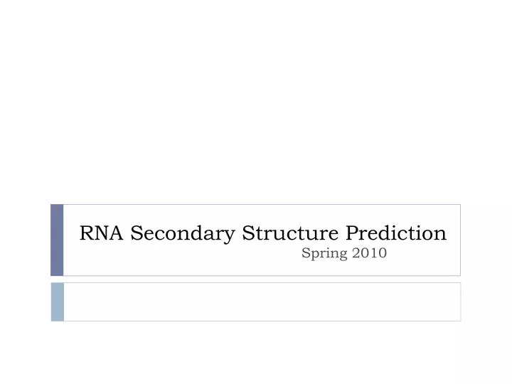 rna secondary structure prediction