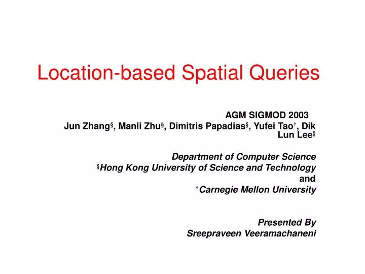 location based spatial queries