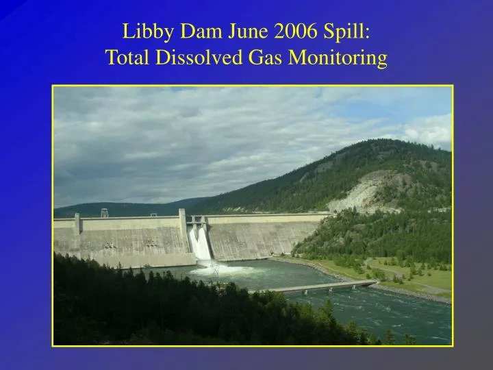 libby dam june 2006 spill total dissolved gas monitoring
