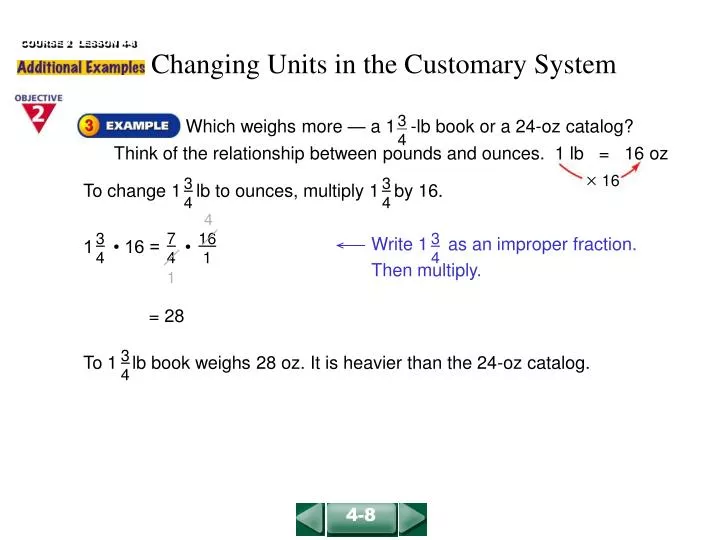 changing units in the customary system