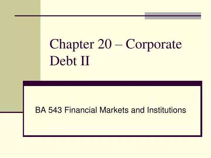 chapter 20 corporate debt ii