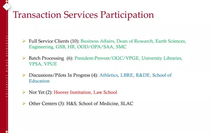 transaction services participation