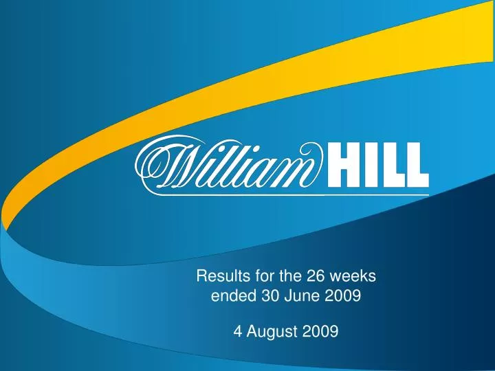 results for the 26 weeks ended 30 june 2009 4 august 2009