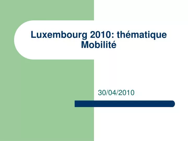 luxembourg 2010 th matique mobilit