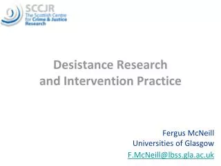 Desistance Research and Intervention Practice