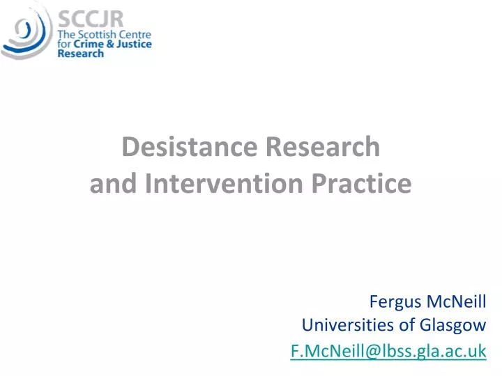 desistance research and intervention practice
