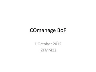 COmanage BoF