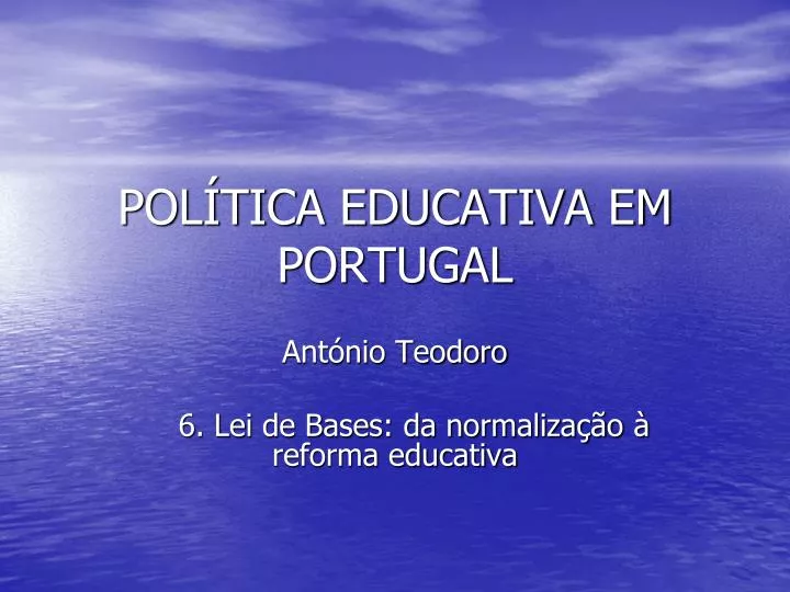 pol tica educativa em portugal