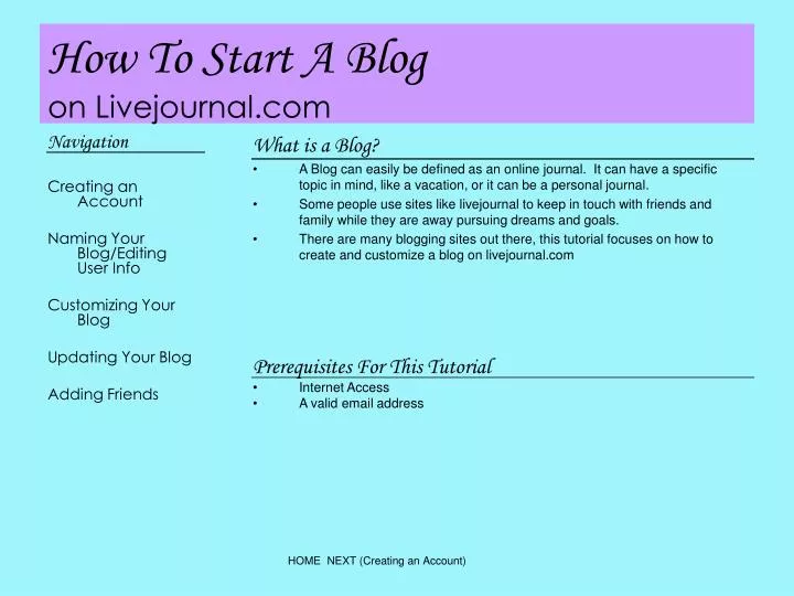 how to start a blog on livejournal com