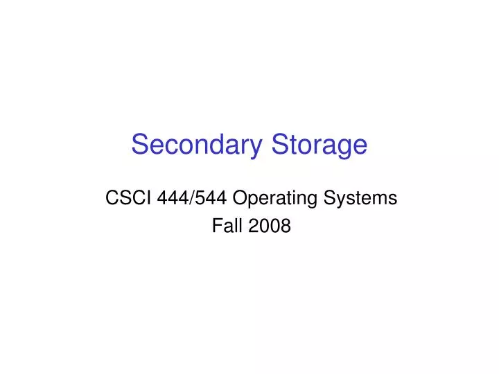 secondary storage