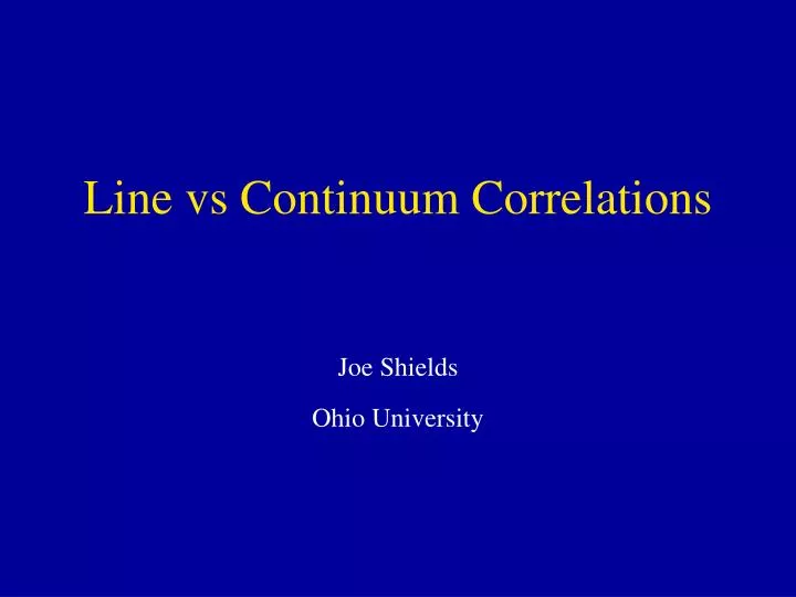 line vs continuum correlations