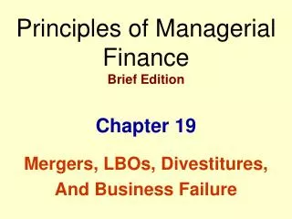 Principles of Managerial Finance Brief Edition