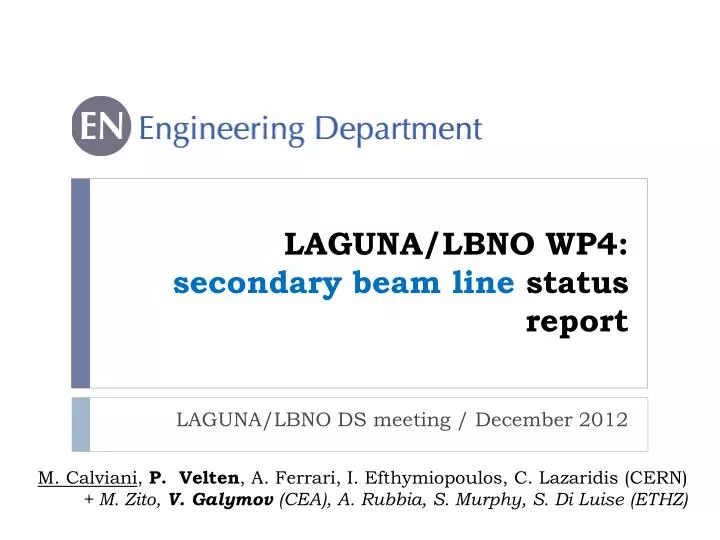 laguna lbno wp4 secondary beam line status report
