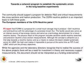 Towards a coherent program to establish the systematic errors