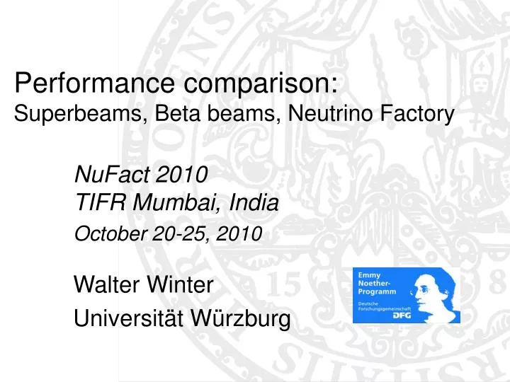 performance comparison superbeams beta beams neutrino factory