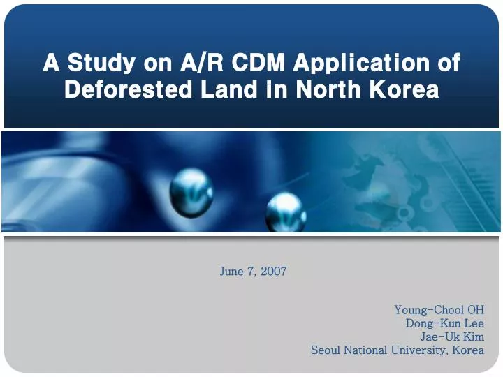 a study on a r cdm application of deforested land in north korea