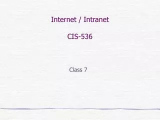 Internet / Intranet CIS-536