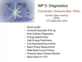 WP 5: Diagnostics Coordinator: Grahame Blair, RHUL