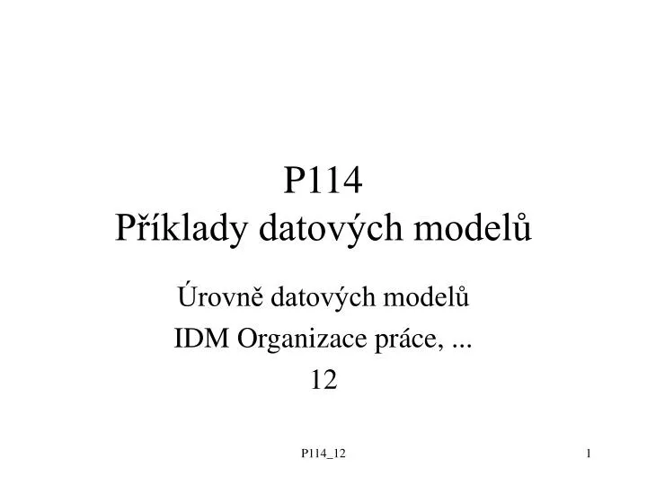 p114 p klady datov ch model