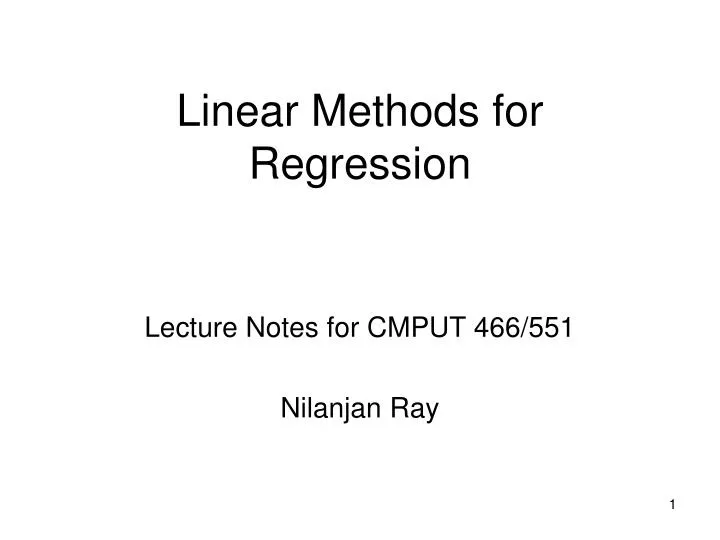 linear methods for regression