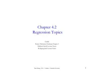 Chapter 4.2 Regression Topics