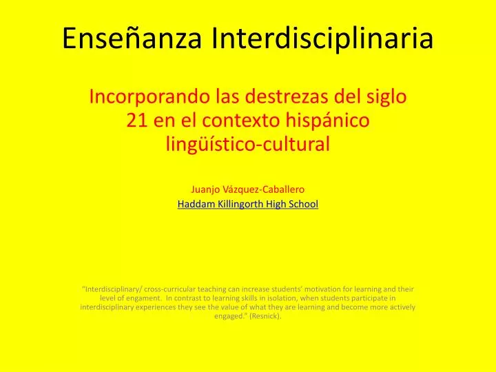 ense anza interdisciplinaria