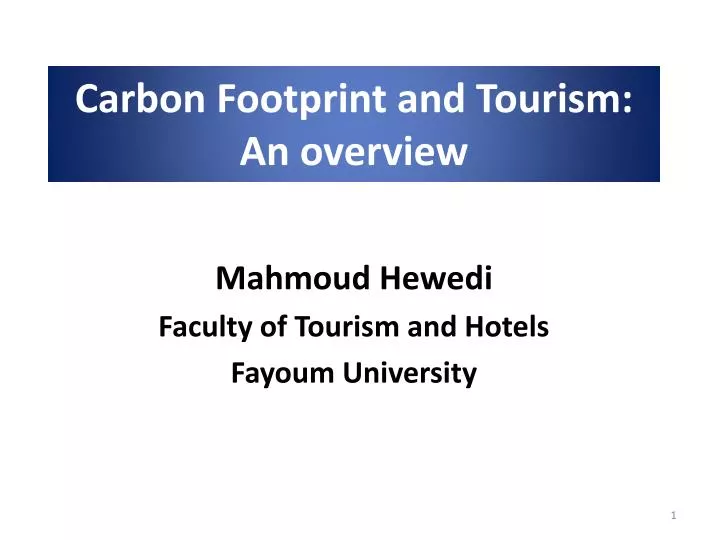 carbon footprint and tourism an overview