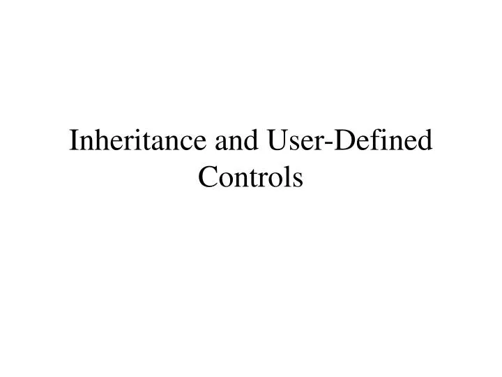 inheritance and user defined controls