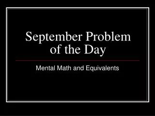 September Problem of the Day