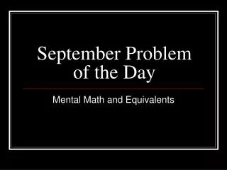 september problem of the day