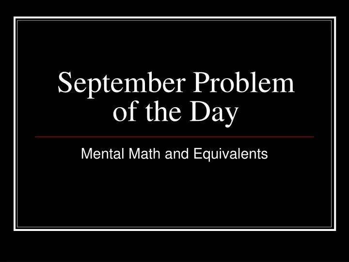 september problem of the day