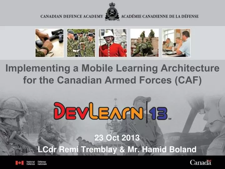 implementing a mobile learning architecture for the canadian armed forces caf