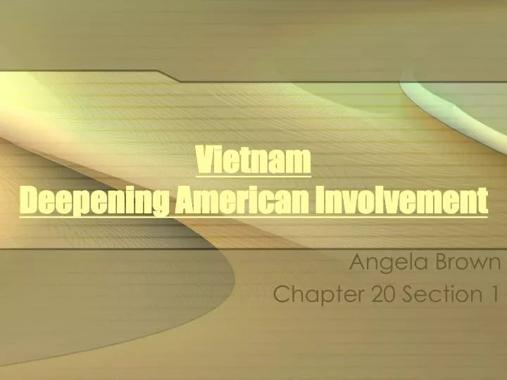 vietnam deepening american involvement