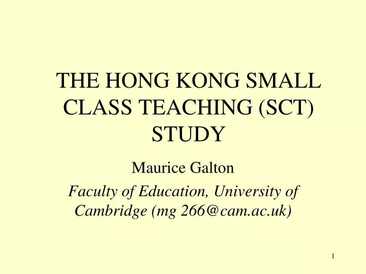 the hong kong small class teaching sct study