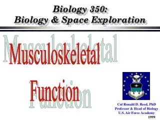 Biology 350: Biology &amp; Space Exploration