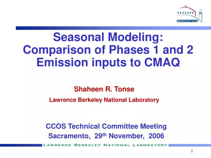 seasonal modeling comparison of phases 1 and 2 emission inputs to cmaq